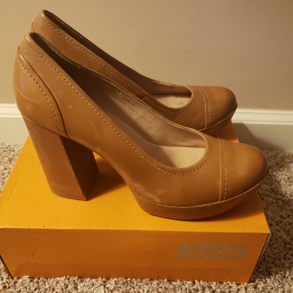 Korks Blaire Platform Heel Tan Size 9 - Picture 4 of 7